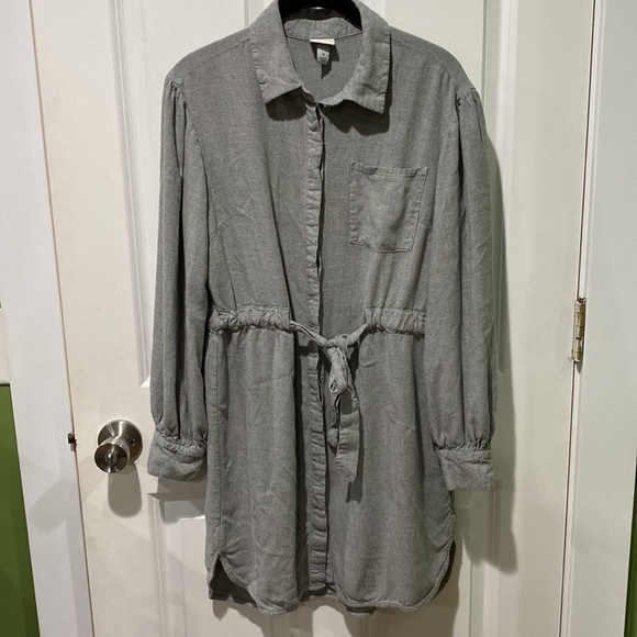 Target Soft Long Sleeve Shirt Dress - Picture 2 of 11
